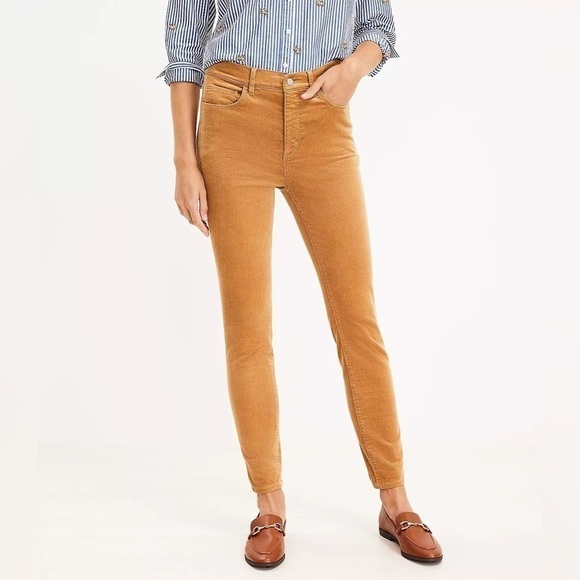 Loft The Skinny High Rise Corduroy Pants Size 29 in Tan - Picture 11 of 12